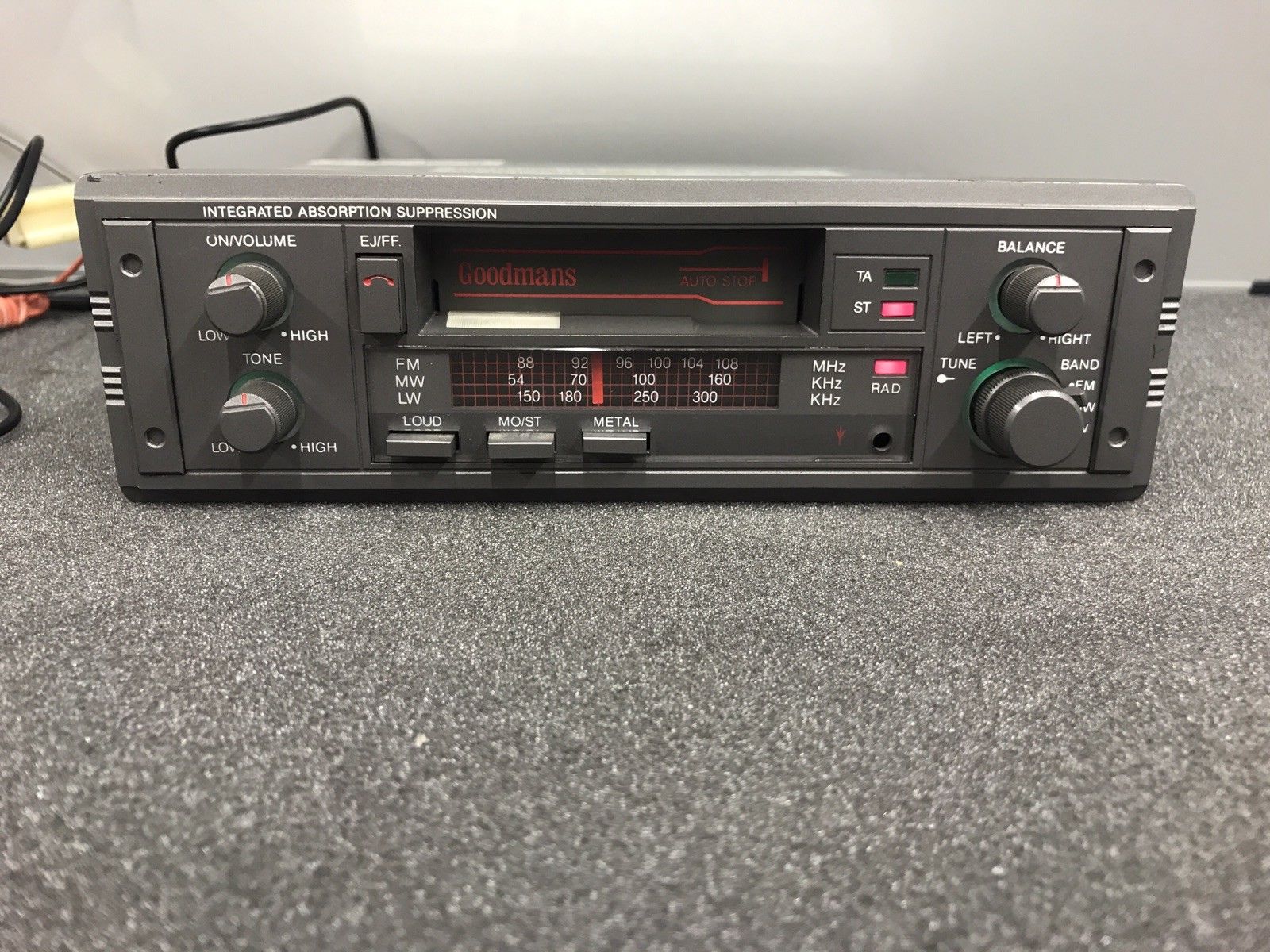 Old Classic Gpodmans Car Radio Cassette Player Model Gce270 Grey 1990s