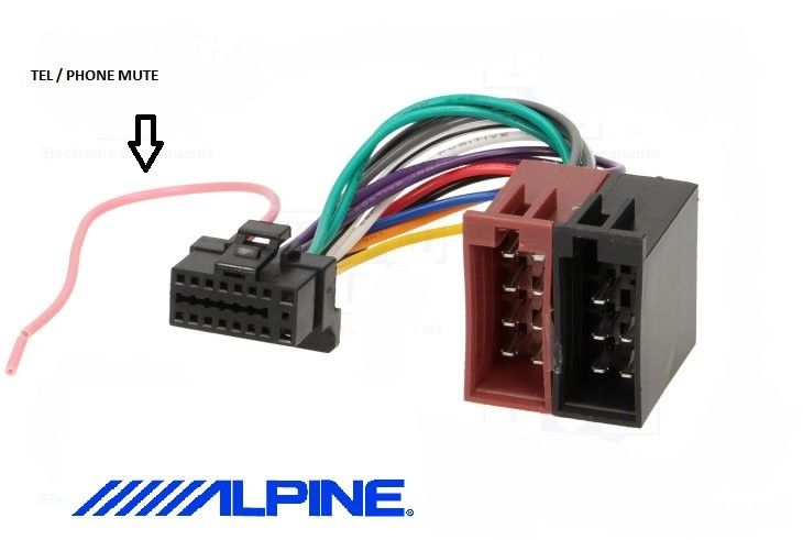 Alpine Cde-113bt cde113bt power connector wiring harness iso loom car radio