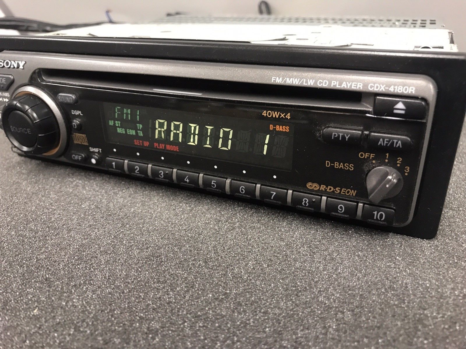 Old Sony Car Radio Stereo Cd Player Model Cdx-4180r Retro 90s Vintage Retro