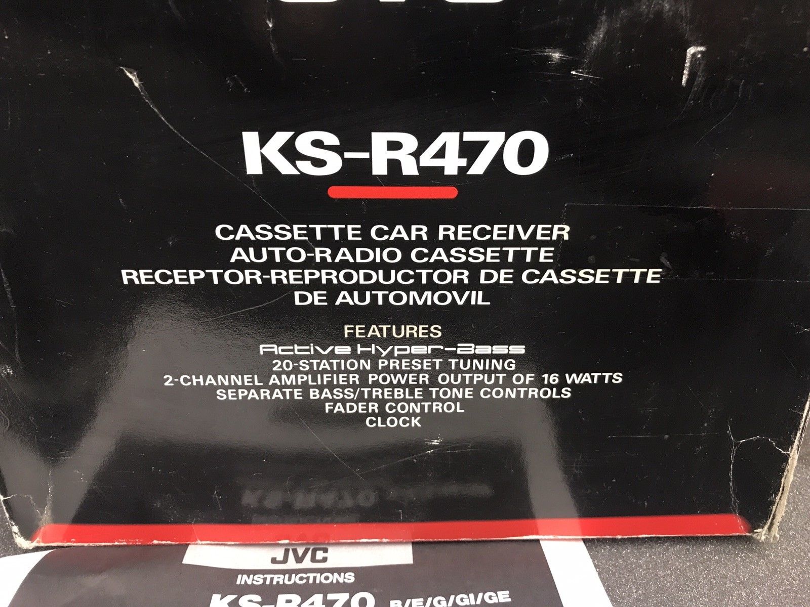 Old Classic Boxed Jvc Car Radio Cassette Player Model Ks-R470 Hyper-Bass Model
