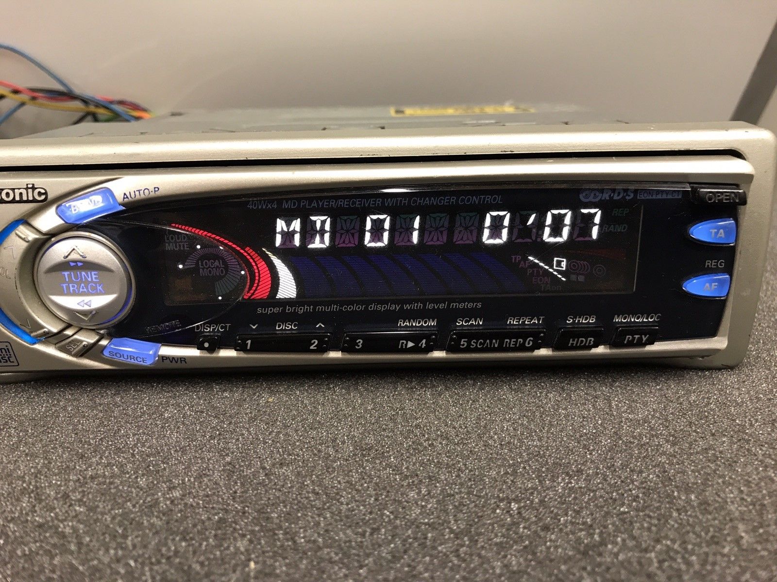 Old Classic Retro Rare Panasonic Car Radio Stereo Mini-Disc Player Model Mr303n