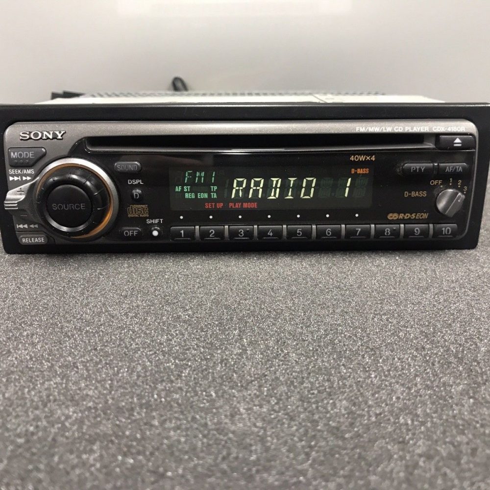 Old Sony Car Radio Stereo Cd Player Model Cdx-4180r Retro 90s Vintage Retro