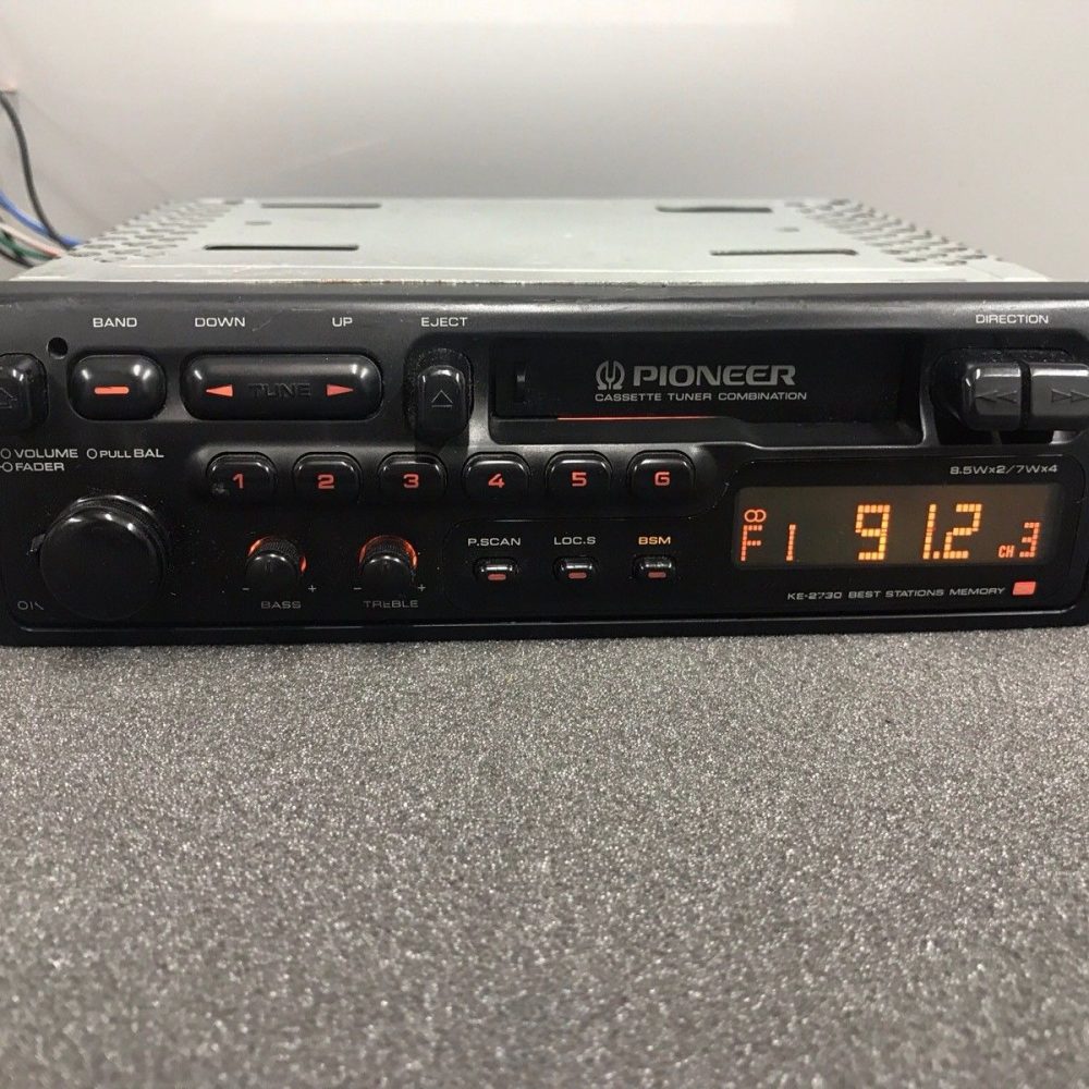 Old Classic Pioneer 80s Pull Out Radio Stereo Cassette Player Model Ke-2730