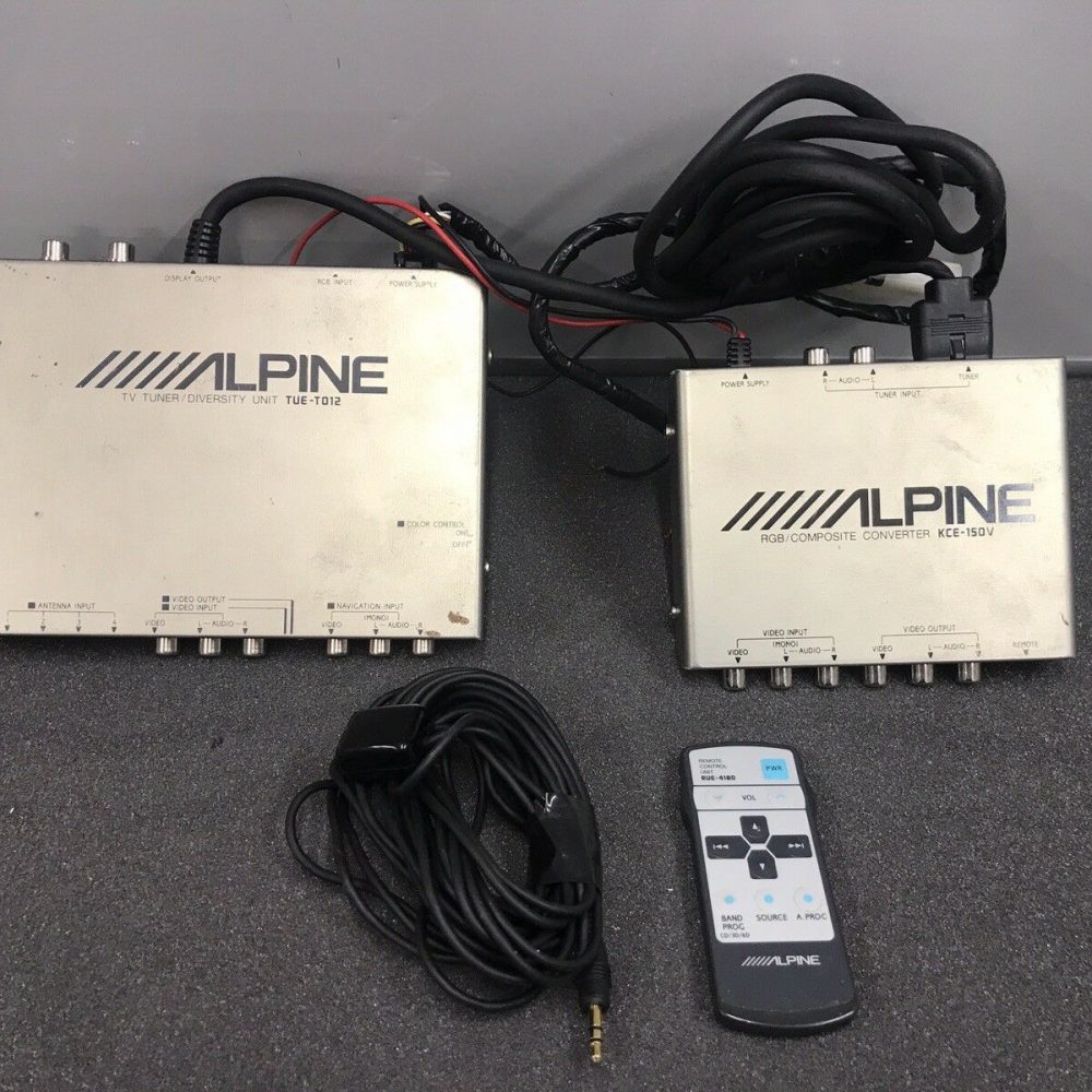 Alpine Tue-T012 Tv Tuner and Kce-150v Rgb Convertor With Remote and Cables