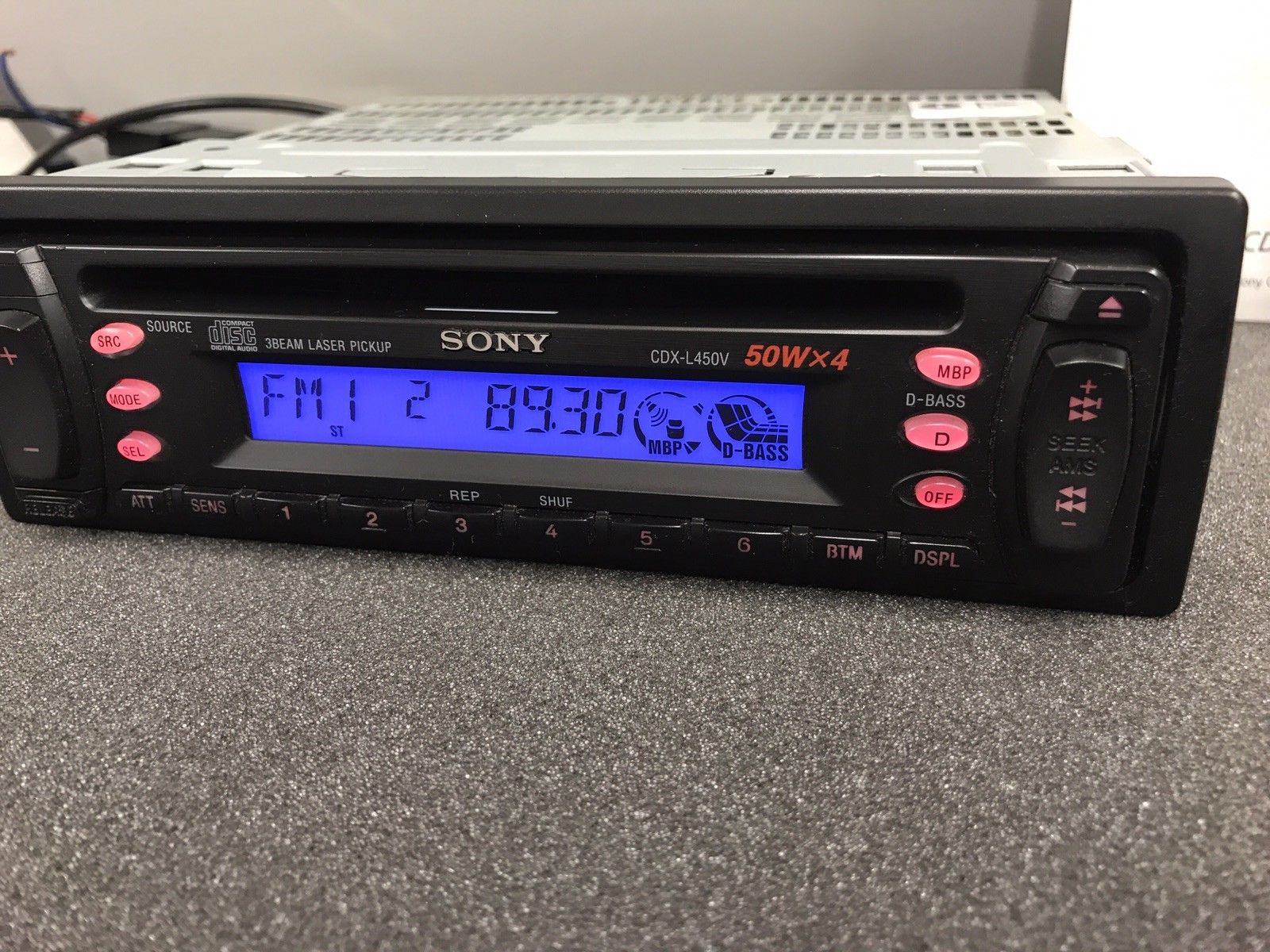 Old Sony Car Radio Stereo Cd Player Model Cdx-L450v Retro 90s Vintage Retro