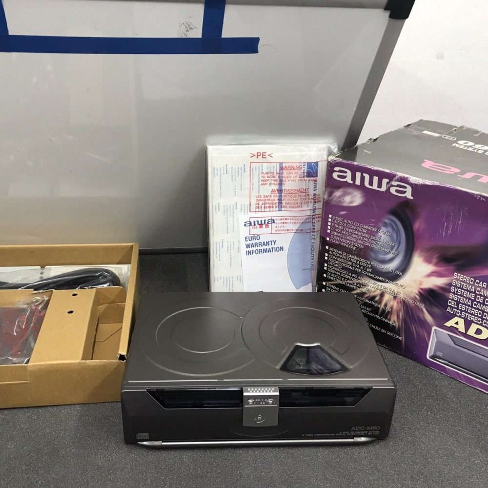 Aiwa Adc-M60 Car Radio Stereo 6 Disc Plug In Cd Changer Boxed And Complete