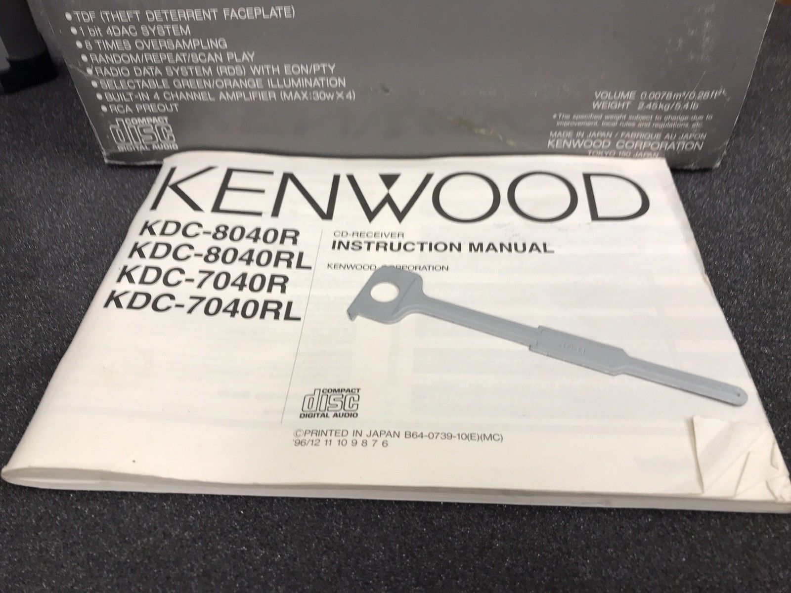 Old Kenwood Car Radio Stereo Cd Player Model Kdc-7040RL Retro 90s Vintage Retro