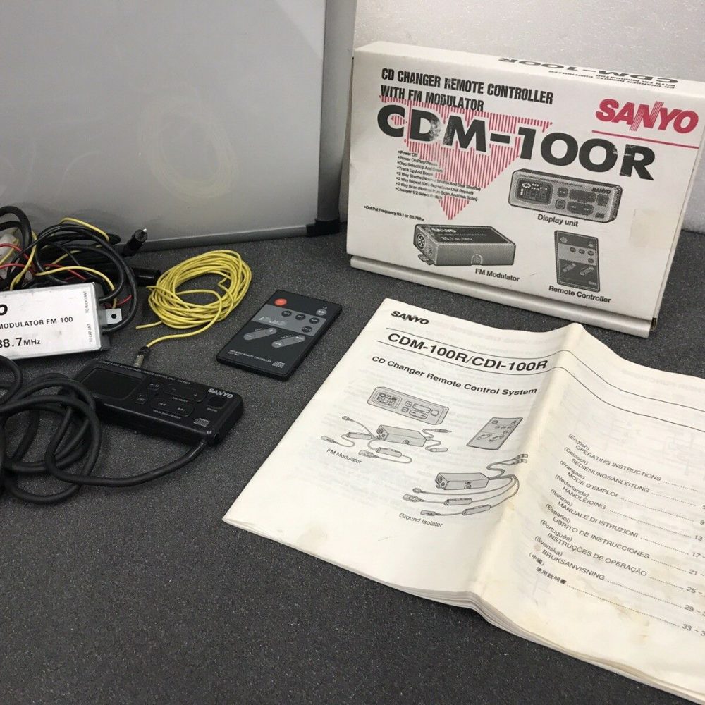 Old Sanyo Cdm-100r Cd Changer Remote Controller With Fm Modulator Kit