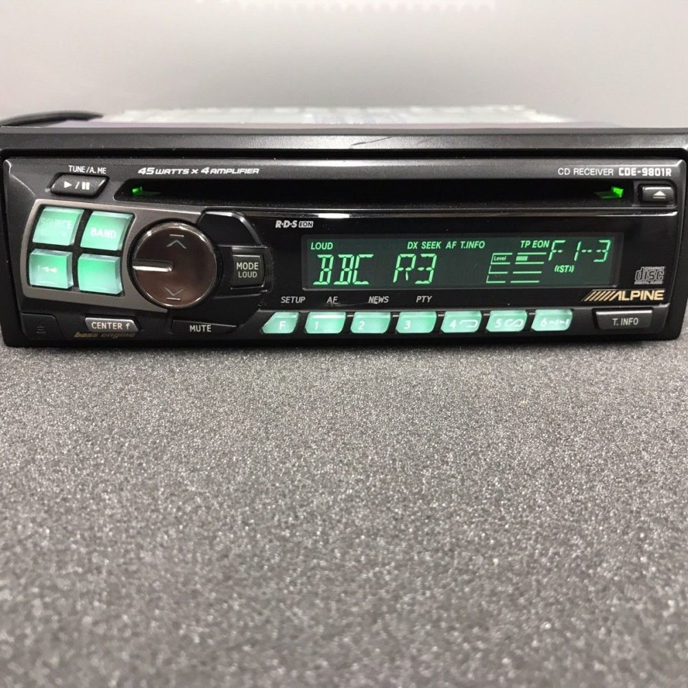 Alpine Car Radio Stereo Cd Player Model Cde-9801r Green Illumination Rds 45w x 4