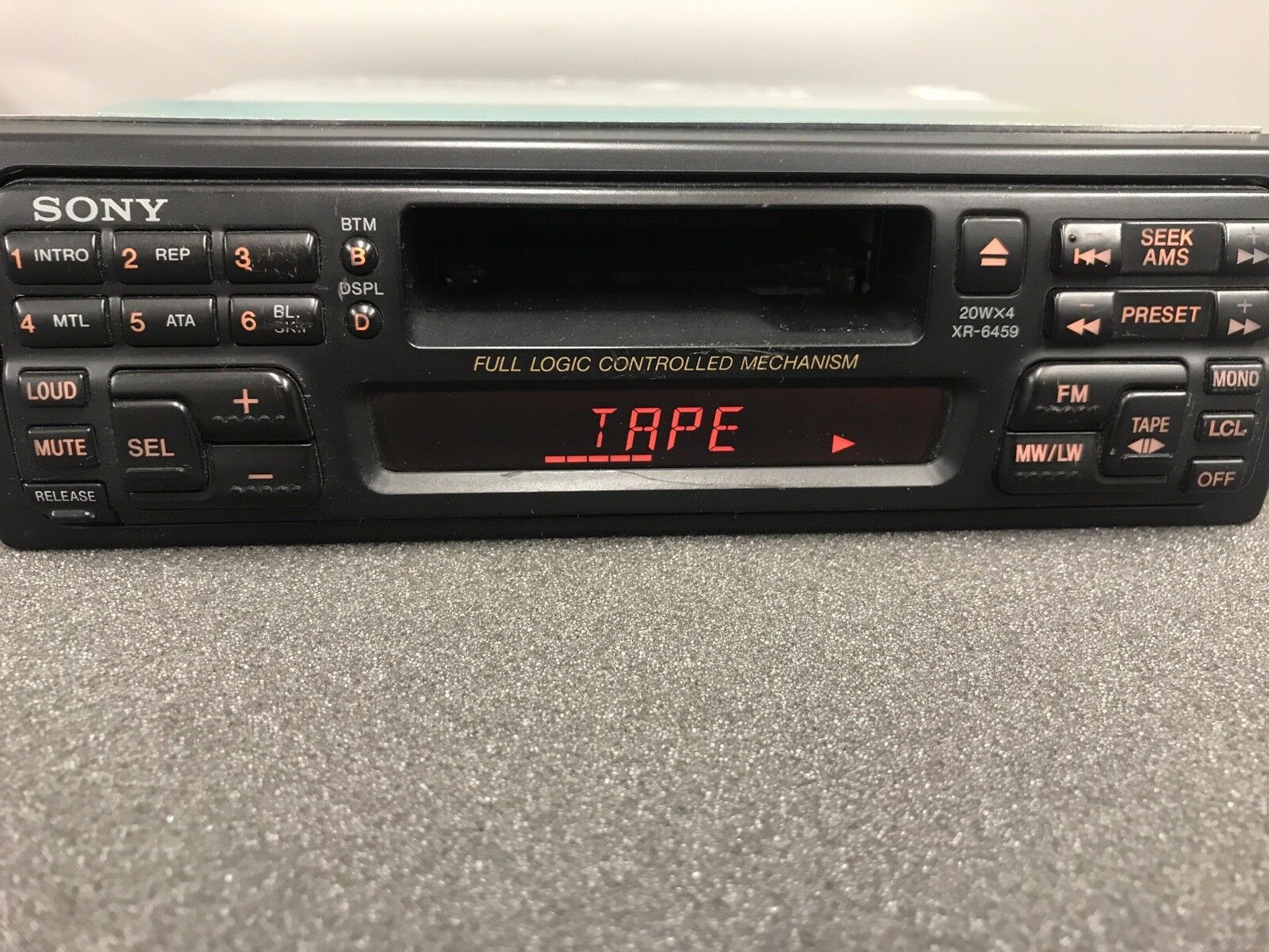Old Sony Car Radio Stereo Cassette Player Model Xr-6459 Retro 90s Vintage Retro