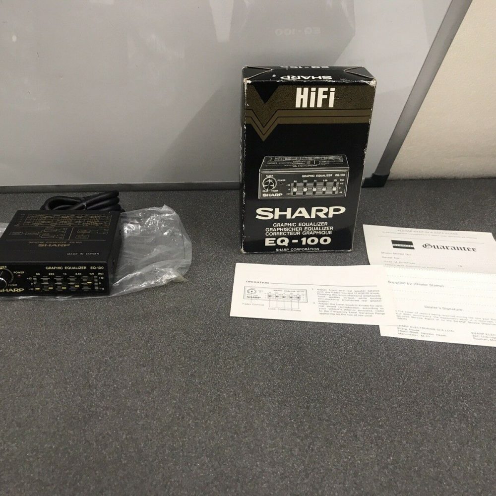 Old Classic Sharp 90s Graphic Equaliser 5 Band Amplifier Fader Eq-100 New Boxed