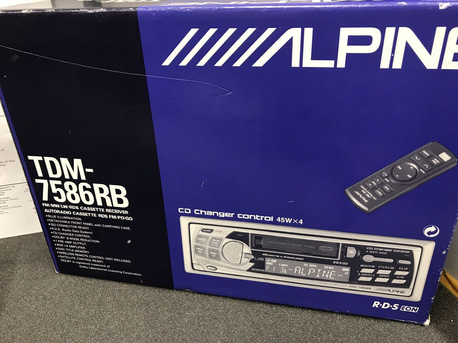 Old Classic Alpine Car Radio Cassette Player Model Tdm-7586rb With M-Bus Control