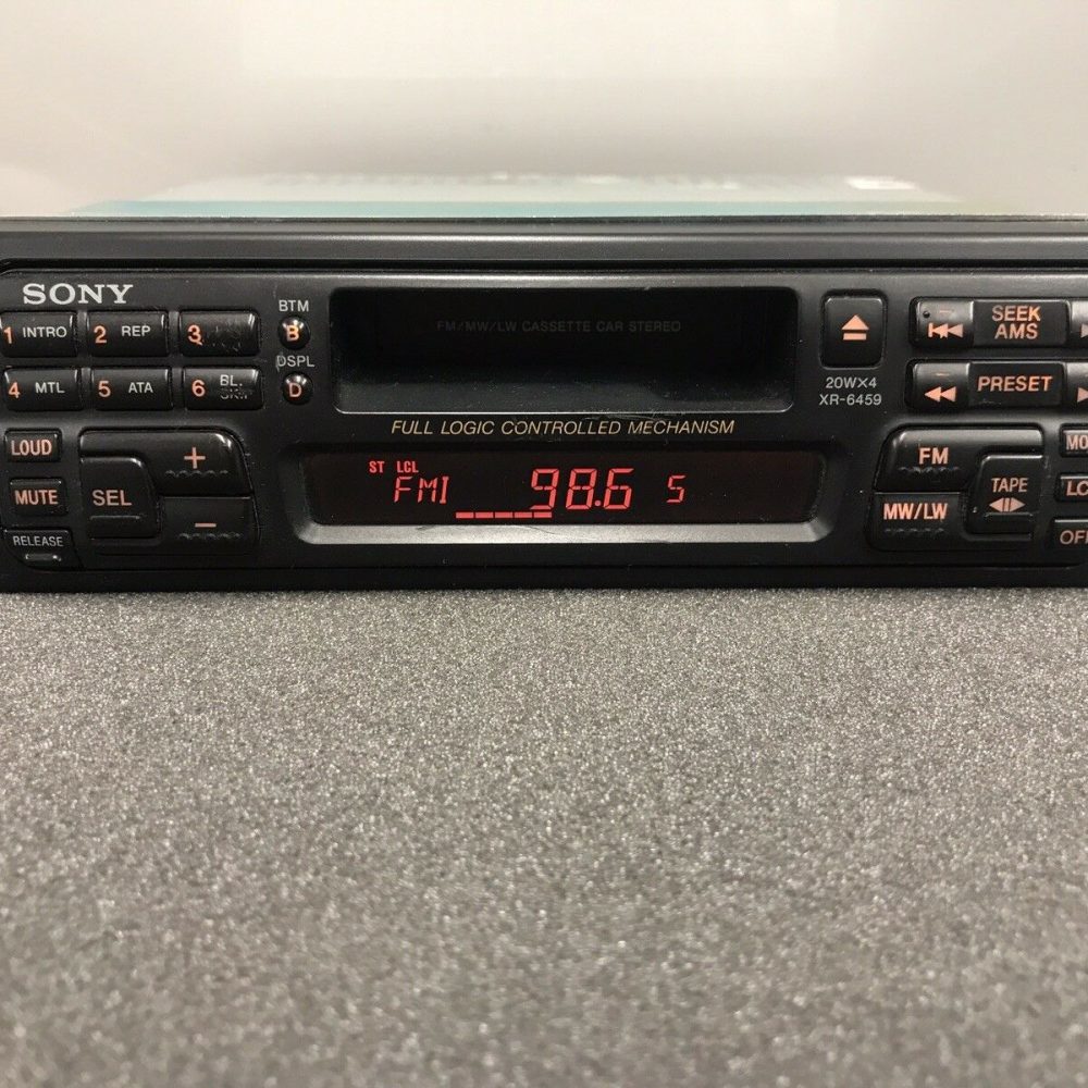 Old Sony Car Radio Stereo Cassette Player Model Xr-6459 Retro 90s Vintage Retro