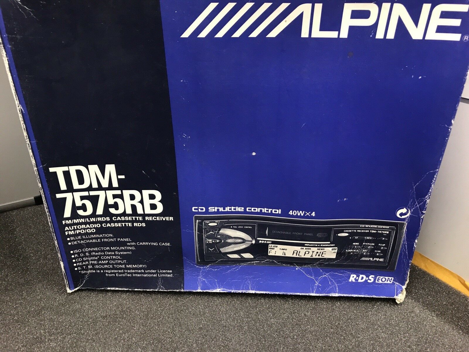 Old Classic Alpine Car Radio Cassette Player Model Tdm-7575rb With M-Bus Control