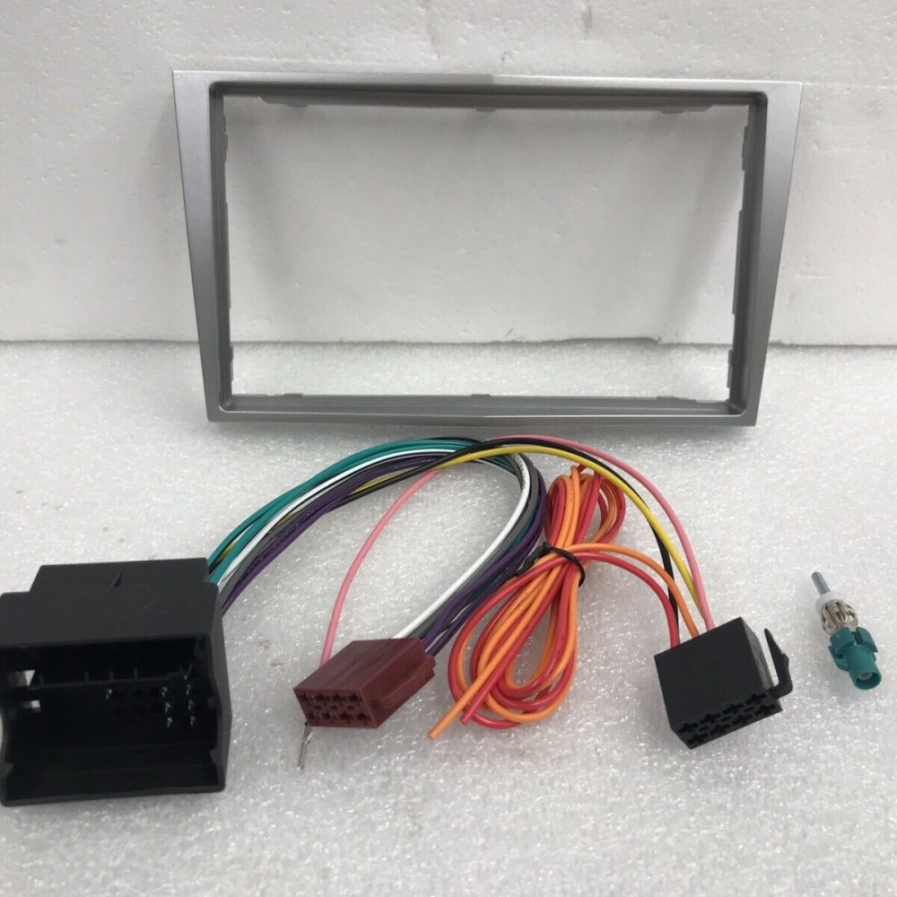Vauxhall 2004 Onwards Double Din Stereo Silver Grey facia Trim Adaptor Kit