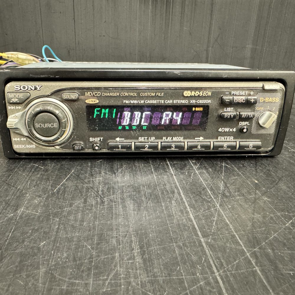 Old Classic 90's Sony Car Radio Cassette Player + Cd Changer Control Xr-C6220r