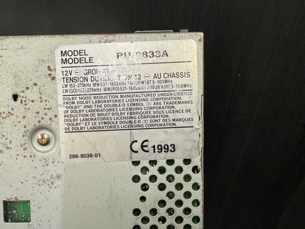 Peugeot 405 etc Clarion Pu-9833a old car radio cassette player with code - Image 5