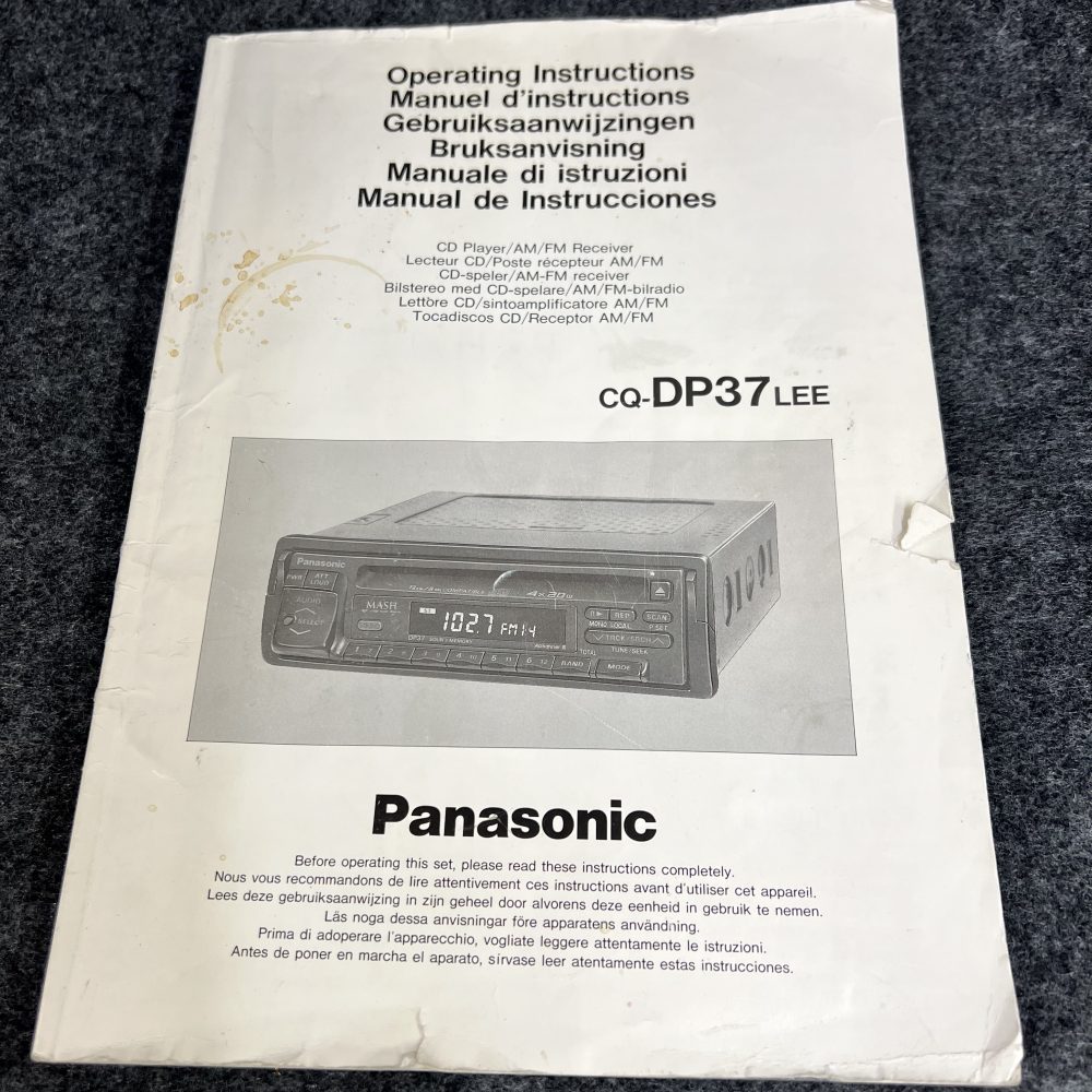 Panasonic Cq-Dp37 car Radio Stereo manual