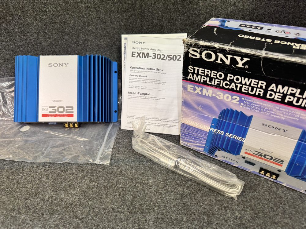 Sony Exm-302 new old Vintage Car Add On Amp Amplifier 2 Channel Small Amp