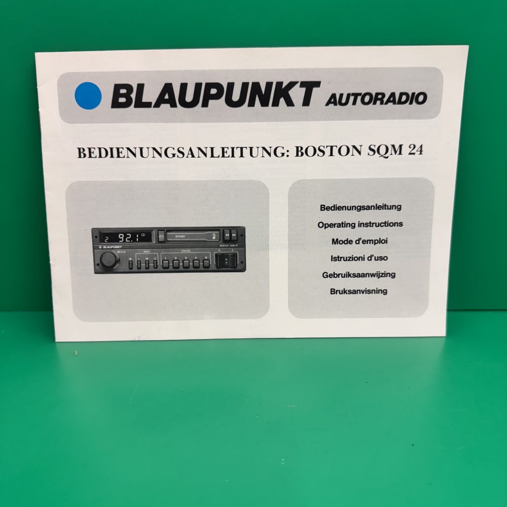 Blaupunkt Boston Sqm24 Car Radio Stereo Genuine Instruction Manual