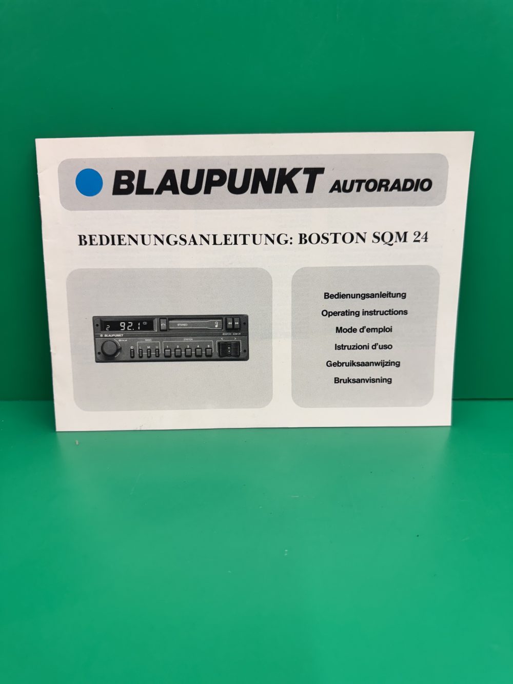 Blaupunkt Boston Sqm24 Car Radio Stereo Genuine Instruction Manual