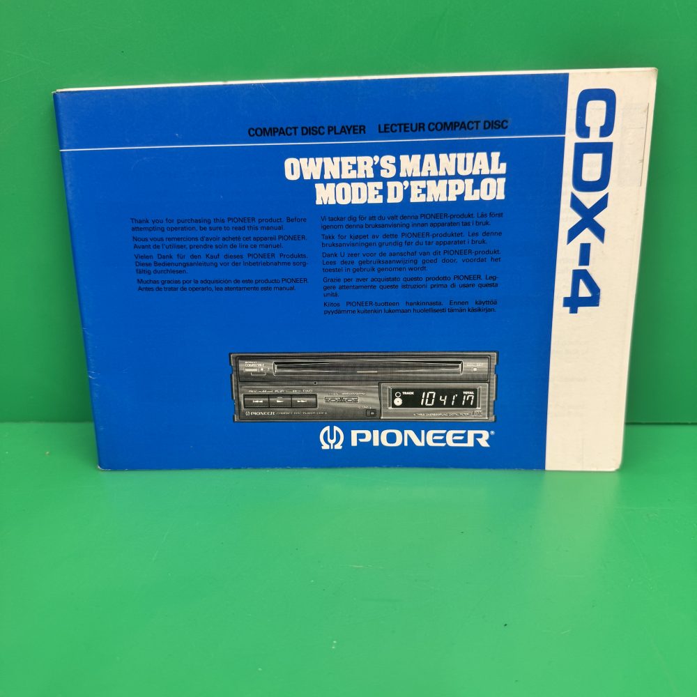 Pioneer Cdx-4 Car Radio Stereo Genuine Instruction Manual