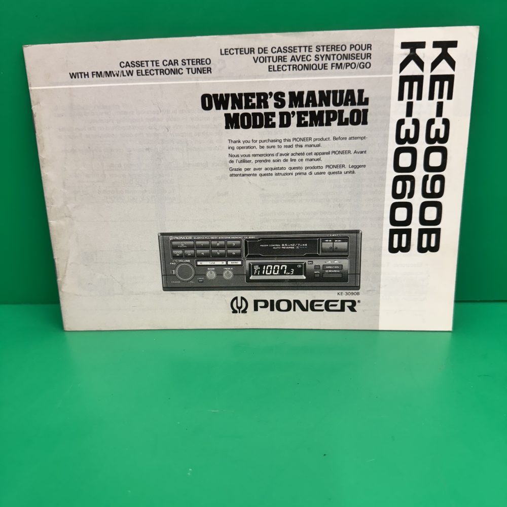 Pioneer Ke-3060b Ke-3080b has Car Radio Stereo Genuine Instruction Manual