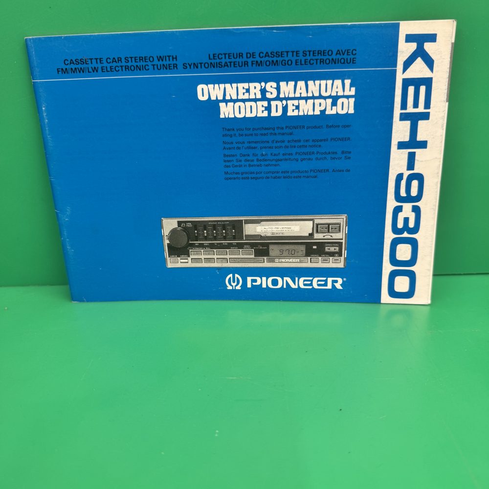 Pioneer Keh-9300 Car Radio Stereo Genuine Instruction Manual