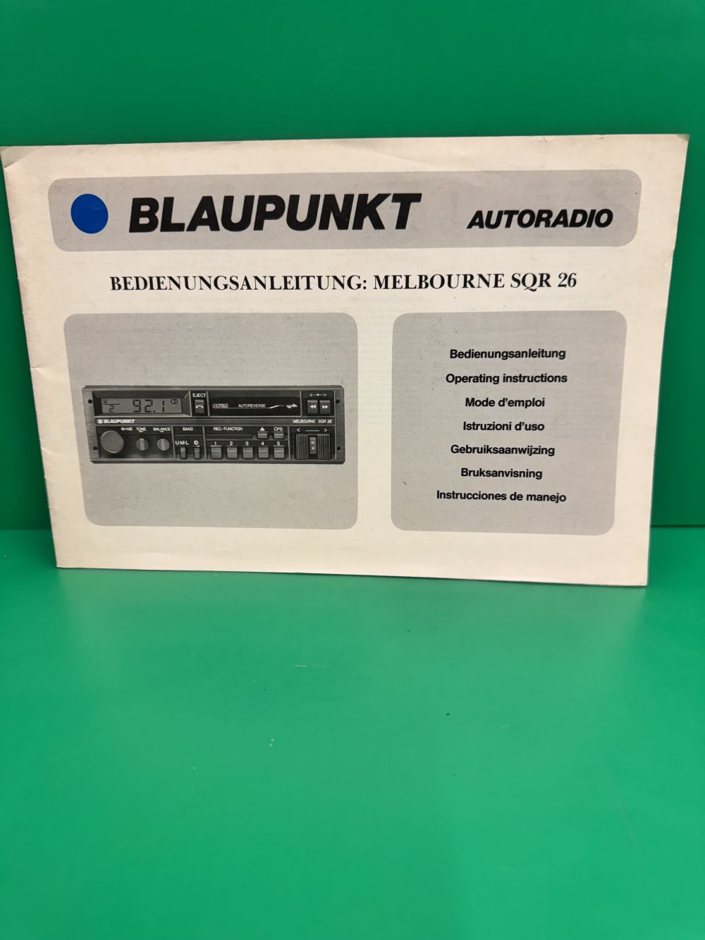 Blaupunkt Melbourne Sqr26 Car Radio Stereo Genuine Instruction Manual