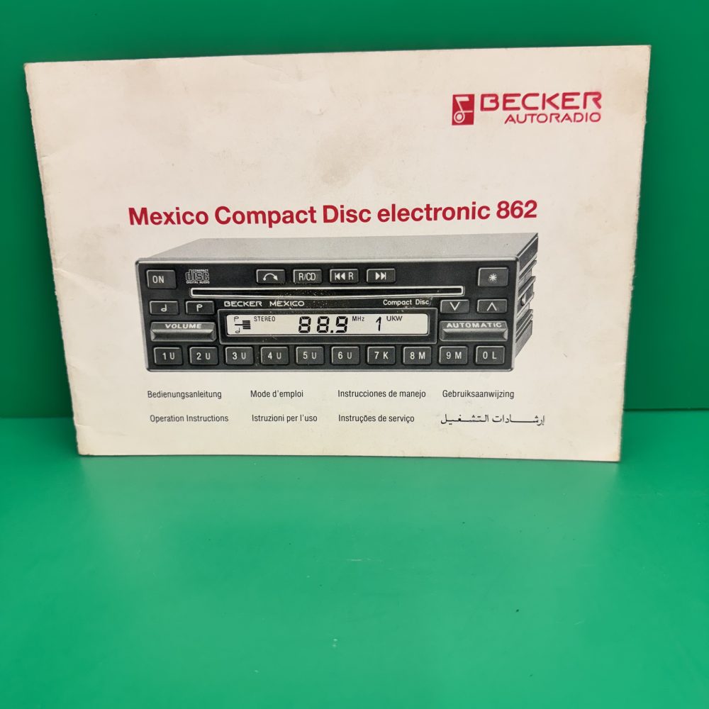Becker Mexico Car Radio Stereo Genuine Instruction Manual