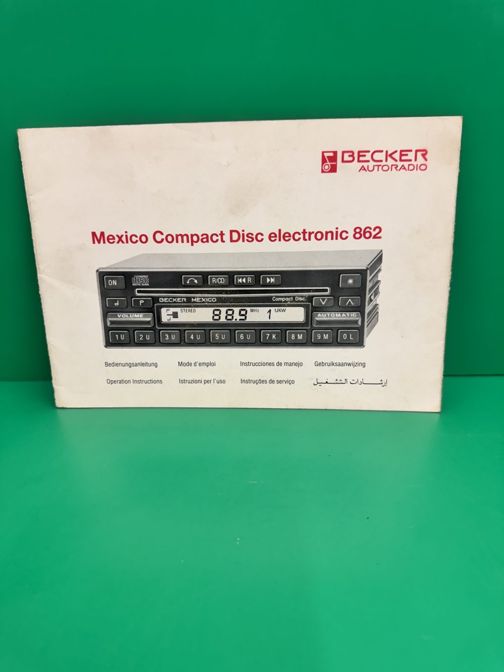 Becker Mexico Car Radio Stereo Genuine Instruction Manual - JT Audio