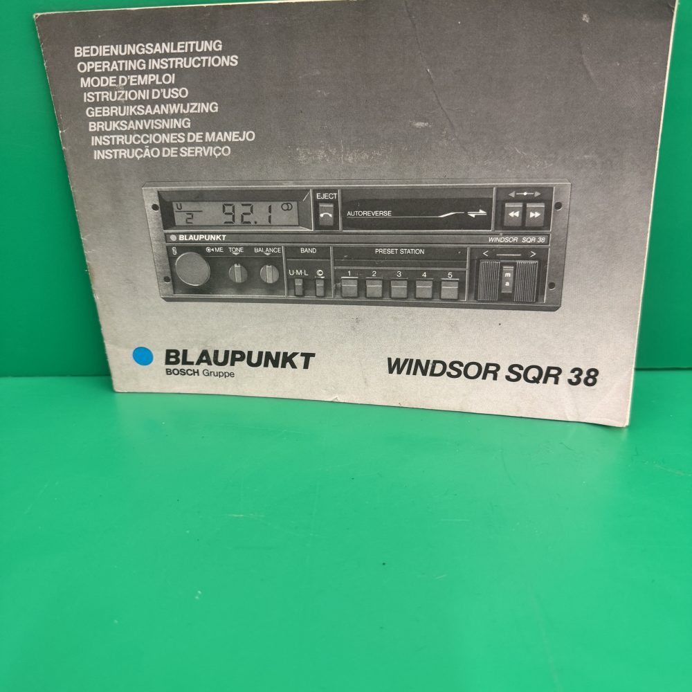 Blaupunkt Windsor Sqr38 Car Radio Stereo Genuine Instruction Manual