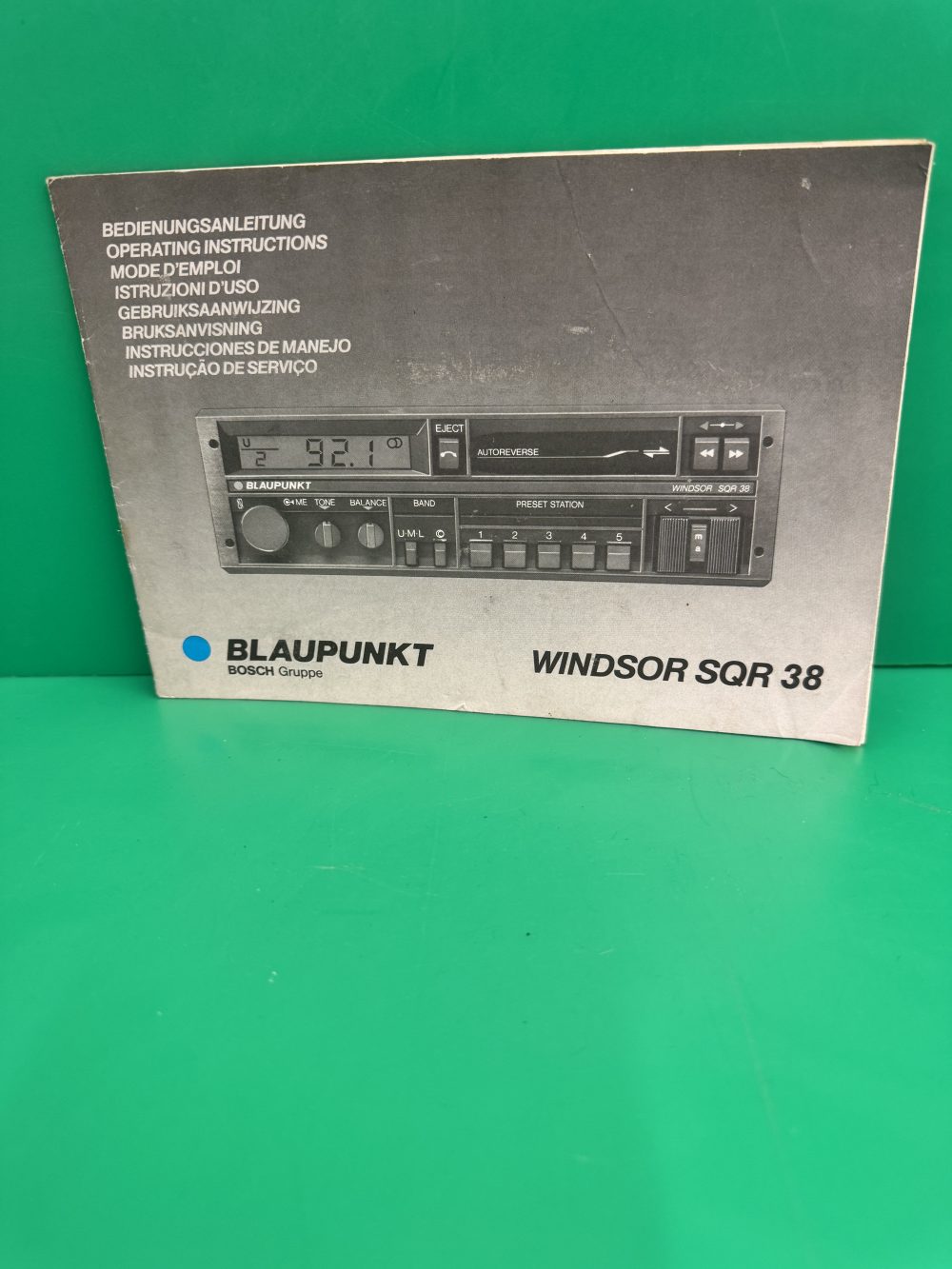 Blaupunkt Windsor Sqr38 Car Radio Stereo Genuine Instruction Manual