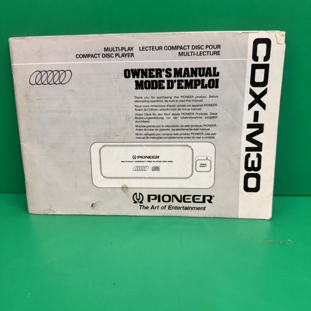 Pioneer Cdx-M30 Car Radio Stereo Genuine Instruction Manual