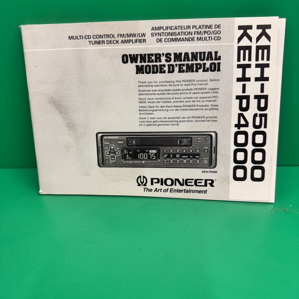Pioneer Keh-P4000 Keh-P5000 Car Radio Stereo Genuine Instruction Manual