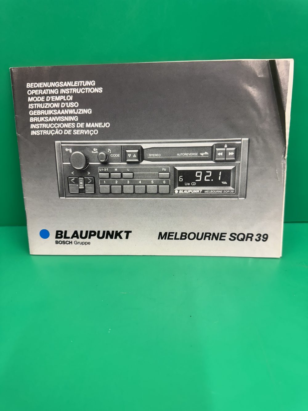 Blaupunkt Melbourne Sqr39 Car Radio Stereo Genuine Instruction Manual