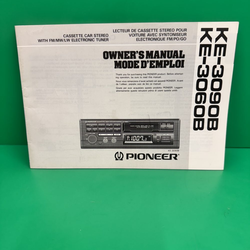 Pioneer Ke-3060b Ke-3090b Car Radio Stereo Genuine Instruction Manual