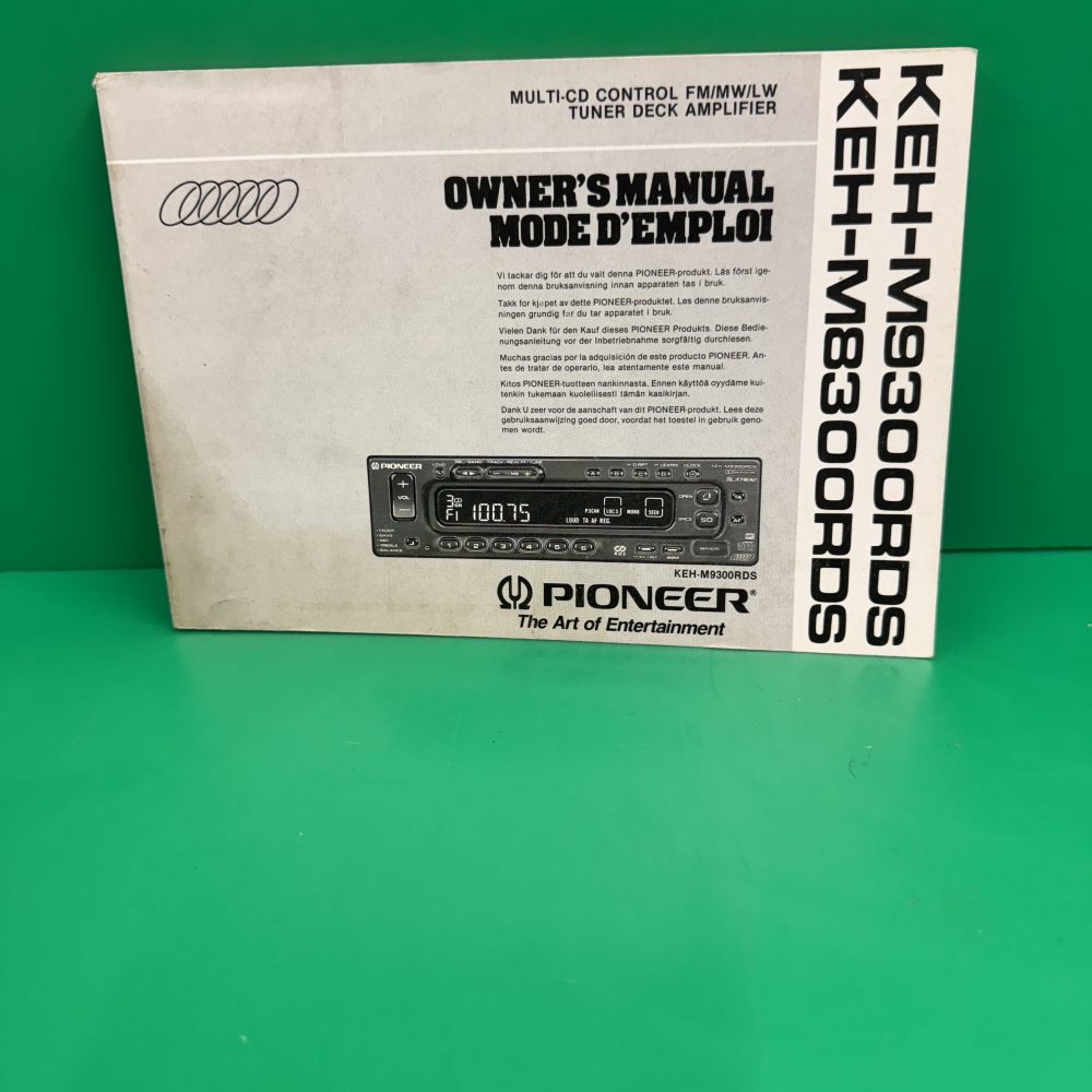 Pioneer Keh-M8300Rds Keh-M9300Rds Car Radio Stereo Genuine Instruction Manual