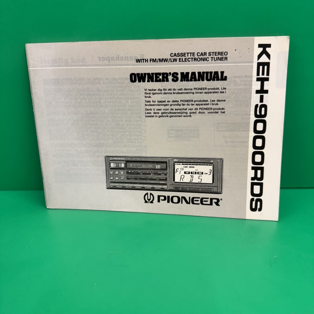 Pioneer Keh-9000rds Car Radio Stereo Genuine Instruction Manual