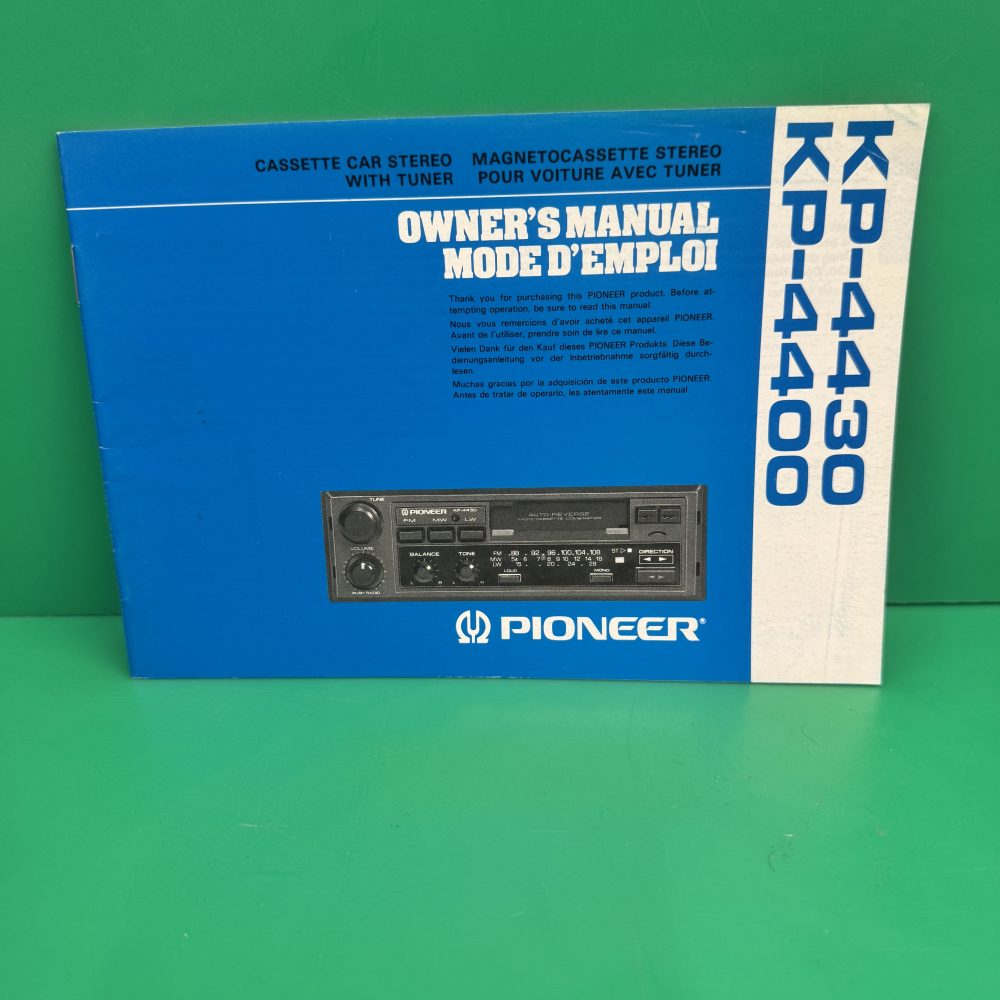 Pioneer Kp-4400 Kp-4430 Car Radio Stereo Genuine Instruction Manual