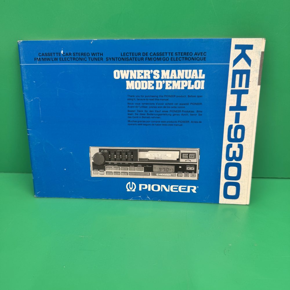 Pioneer Keh-9300 Car Radio Stereo Genuine Instruction Manual