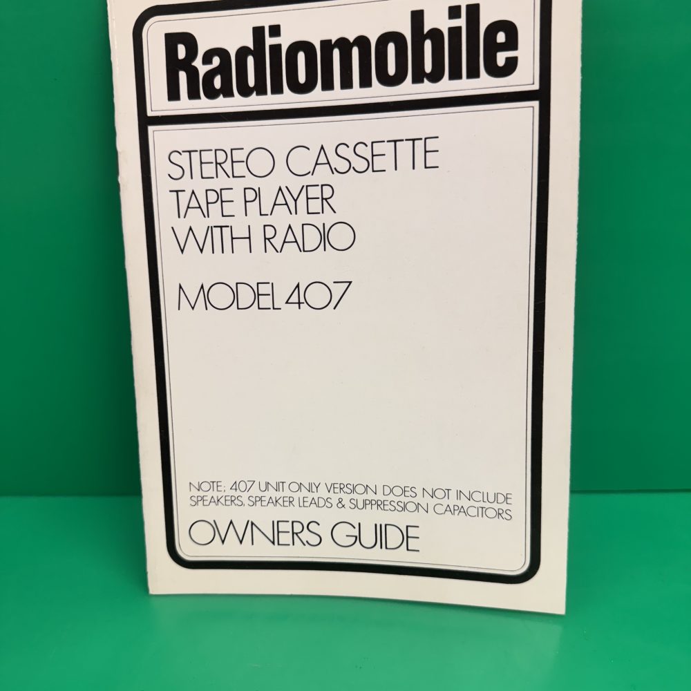 Radiomibile 407 Car Radio Stereo Genuine Instruction Manual