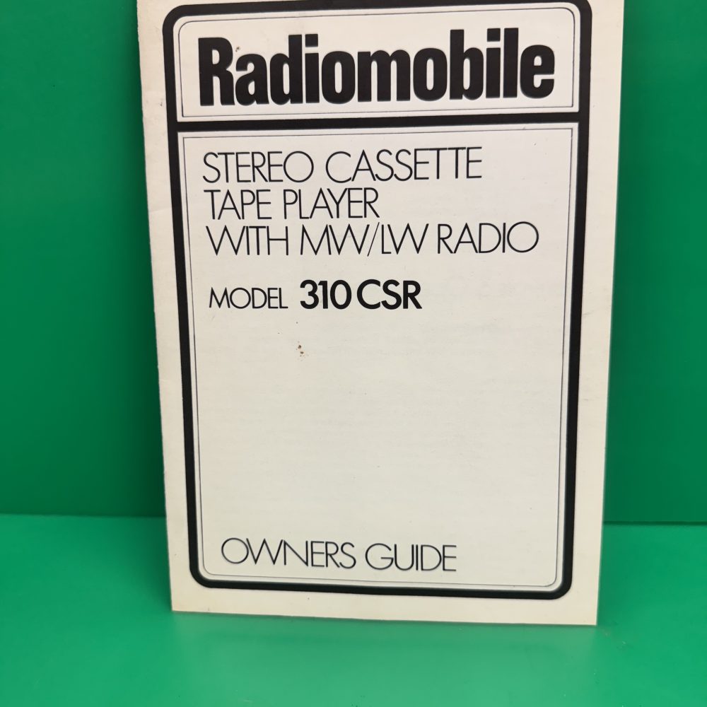 Radiomibile 310CSR Car Radio Stereo Genuine Instruction Manual