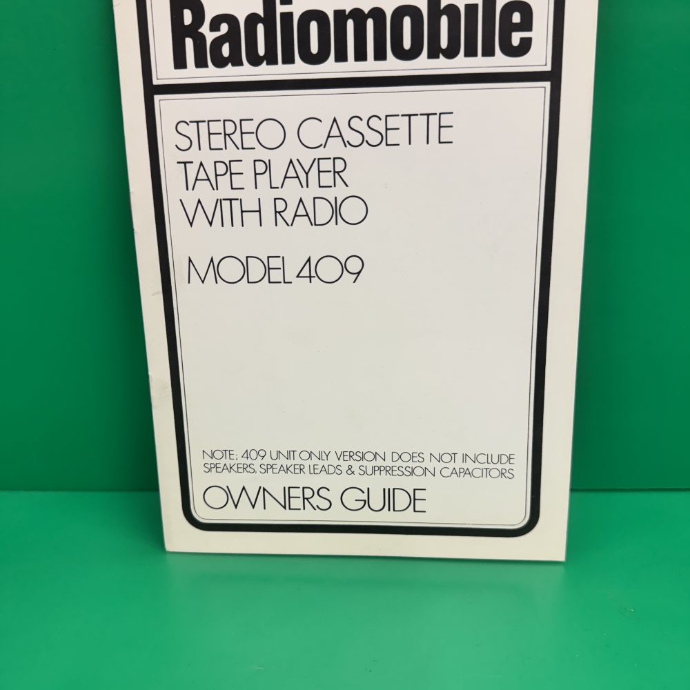 Radiomibile 409 Car Radio Stereo Genuine Instruction Manual