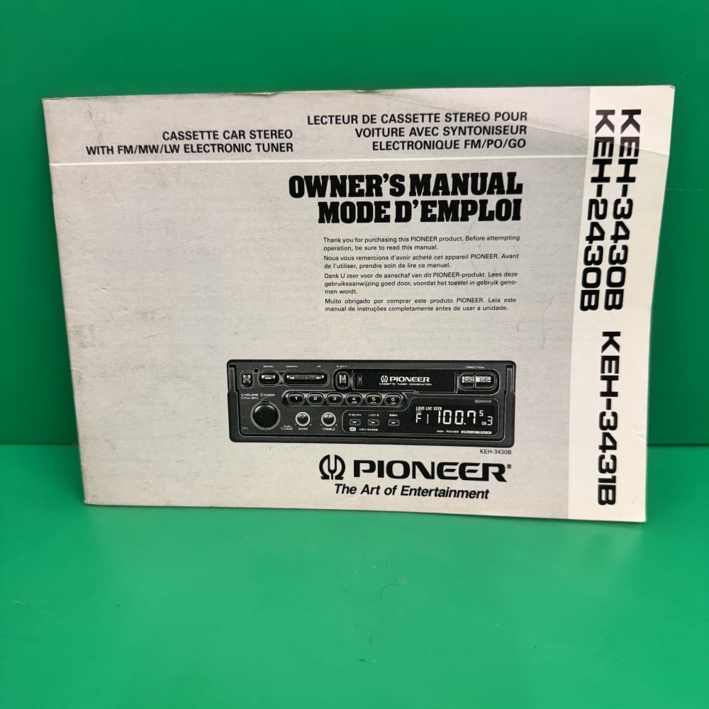 Pioneer Keh-2430b Keh-3430b Keh-3431b Car Radio Stereo Genuine Instruction Manual