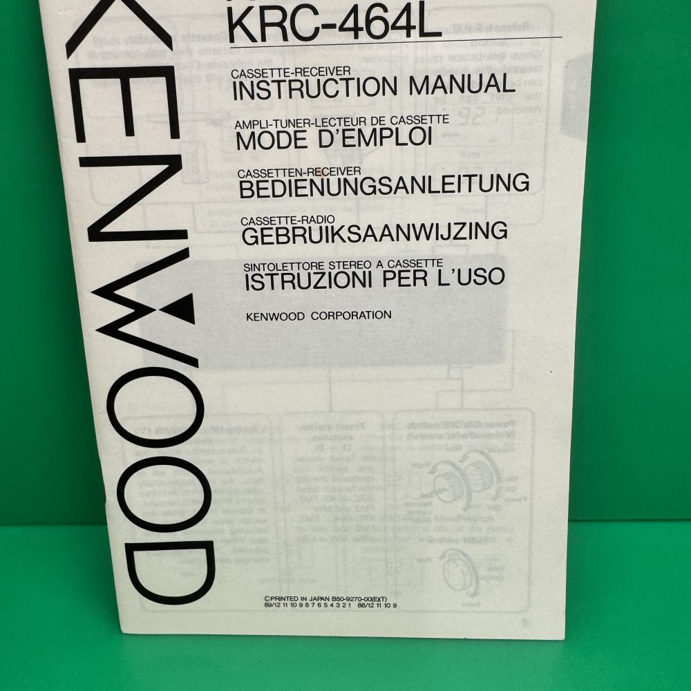 Kenwood Krc-464 Car Radio Stereo Genuine Instruction Manual