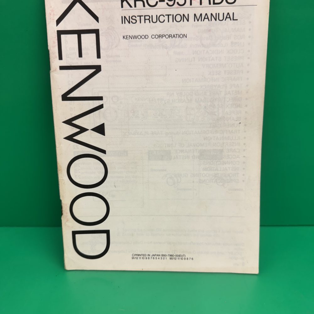 Kenwood Krc-951rds Car Radio Stereo Genuine Instruction Manual