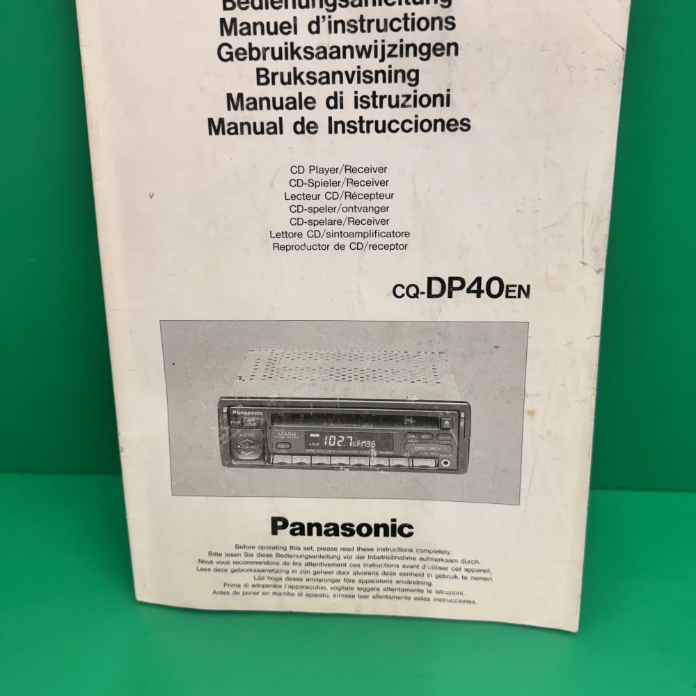Panasonic Cq-Dp40 Car Radio Stereo Genuine Instruction Manual