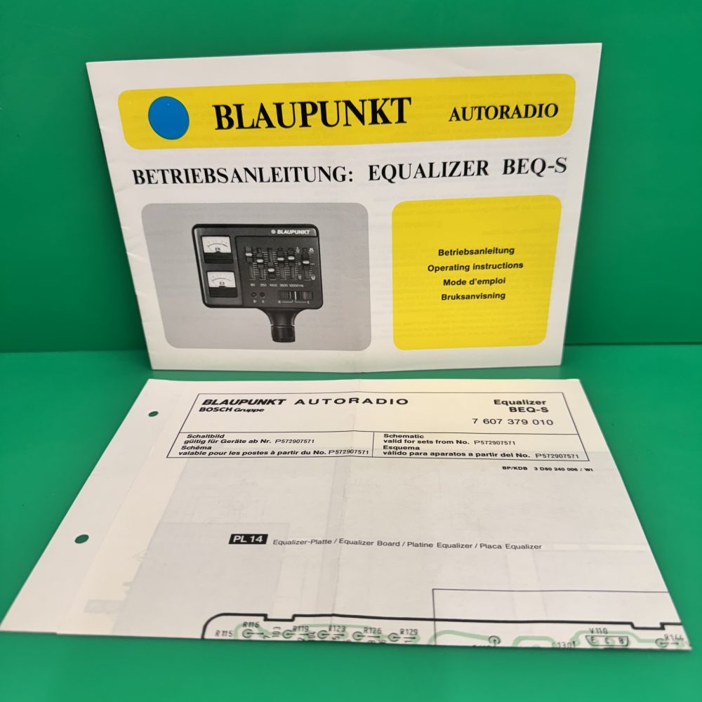 Blaupunkt Beq-S Graphic Equaliser Genuine Instruction Manual