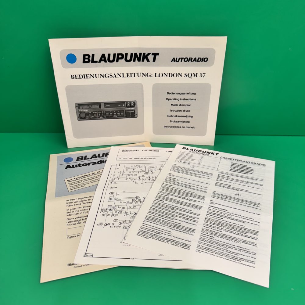 Blaupunkt London Sqm37 Car Radio Stereo Genuine Instruction Manual
